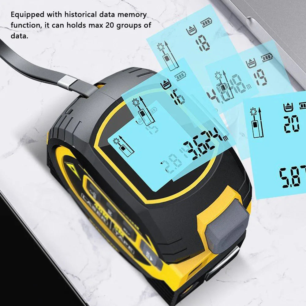 Laser Distance Meter Measuring Laser Tape Measure Digital Laser Rangefinder Digital Electronic Roulette Stainless 5m Tape Ruler