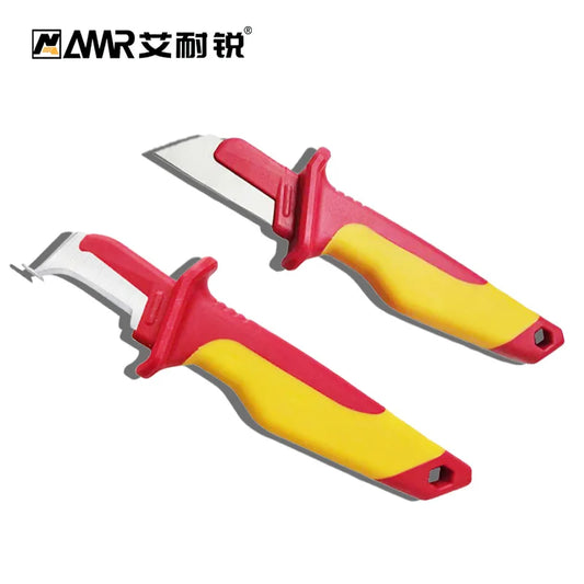 Electrician Knife Insulated Cable Stripping Snips Straight Curved Hook Fixed Blade Wire Stripper Peeling Hand Tool